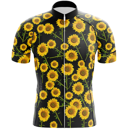 Maglia da ciclismo a manica corta girasole