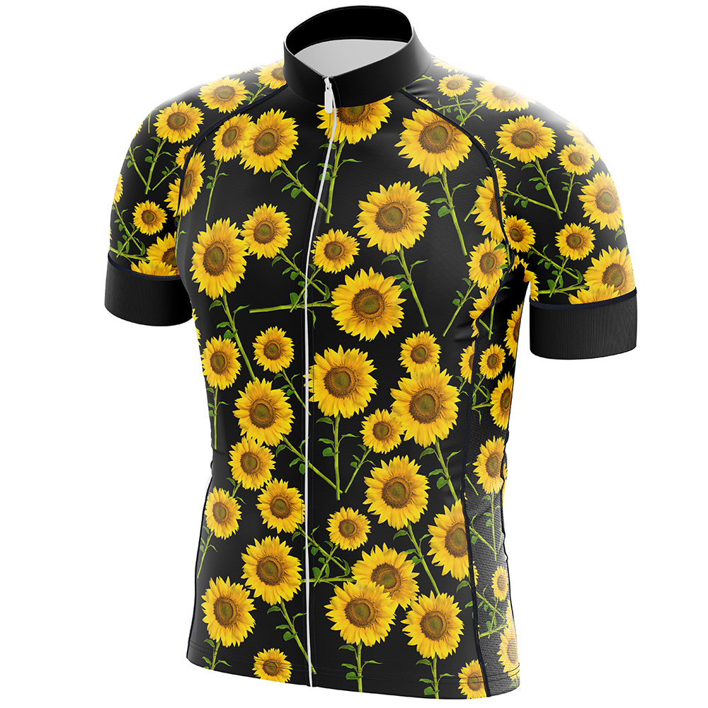 Maglia da ciclismo a manica corta girasole