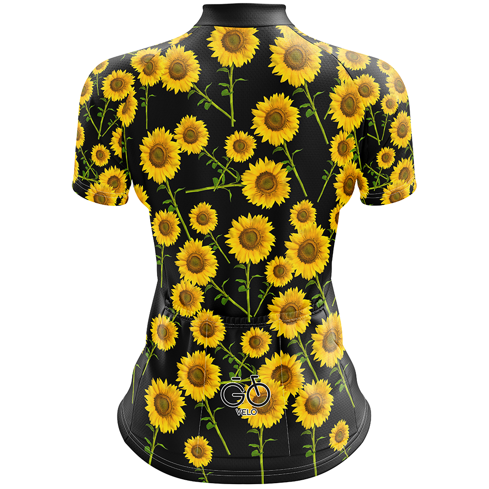 Maglia da ciclismo a manica corta girasole