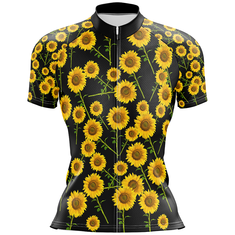 Maglia da ciclismo a manica corta girasole