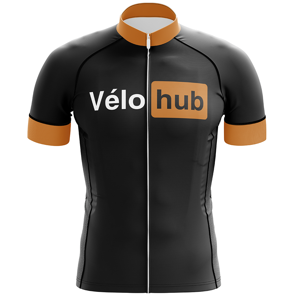 VéloHub - Black Cycling Jersey Short Sleeve