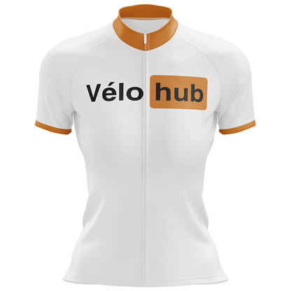 VéloHub - White Cycling Jersey Short Sleeve