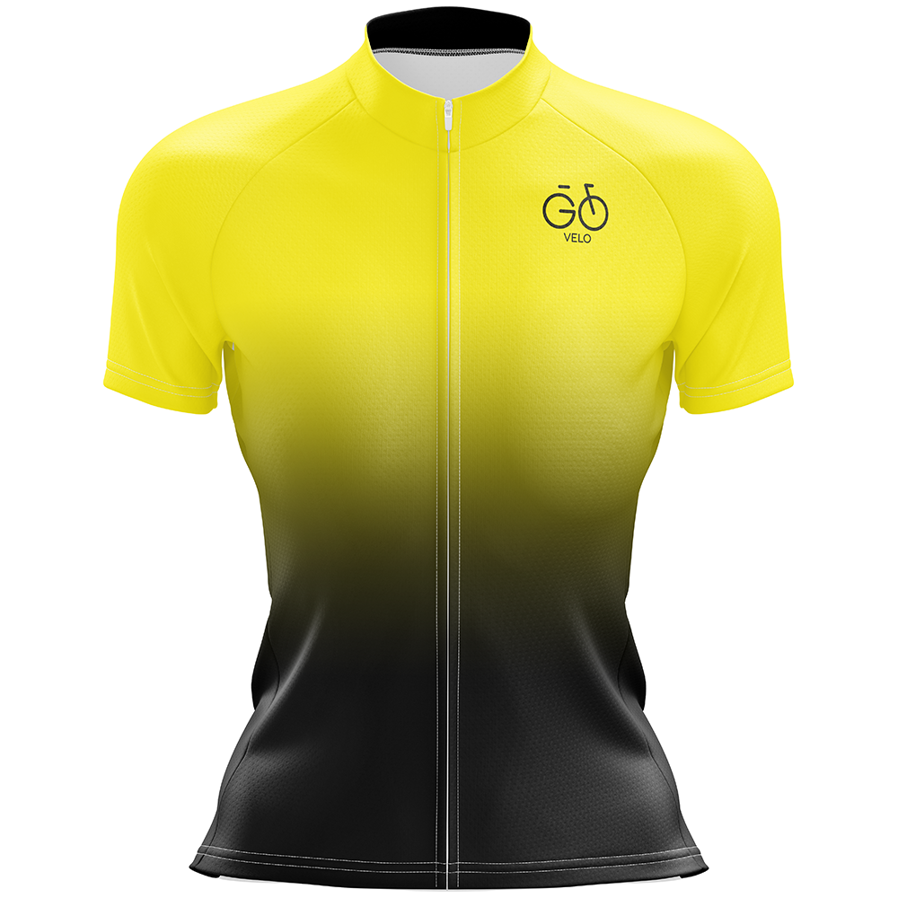 Yellow Cycling Jersey Short Sleeve